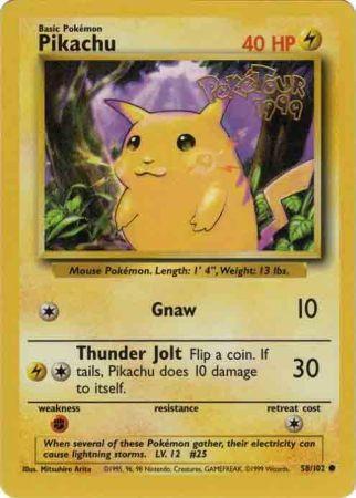 Pikachu (58/102) (PokeTour 1999 Promo) [Miscellaneous Cards] - Pokémon - Card Brawlers | Quebec | Canada |