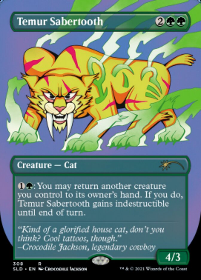 Temur Sabertooth (Borderless) (Foil Etched) [Secret Lair Drop Series] - Magic: The Gathering - Card Brawlers | Quebec | Canada |