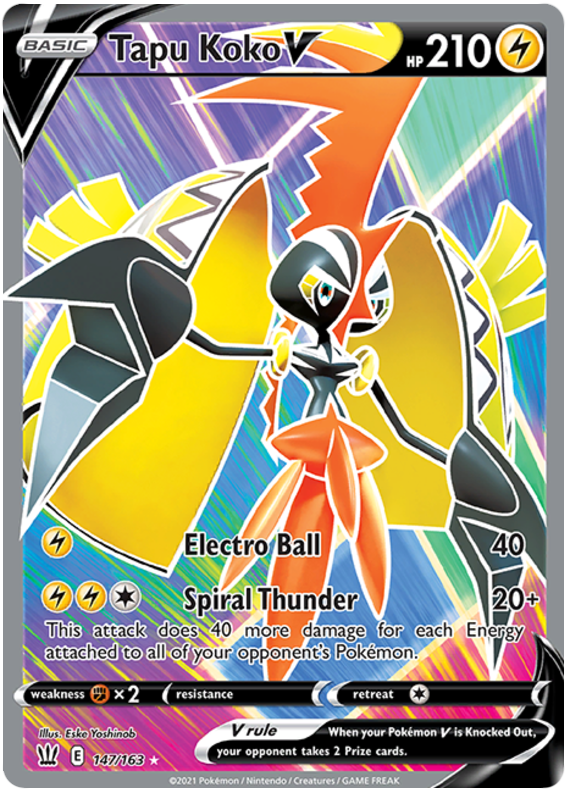 Tapu Koko V (147/163) [Sword & Shield: Battle Styles] - Pokémon - Card Brawlers | Quebec | Canada |