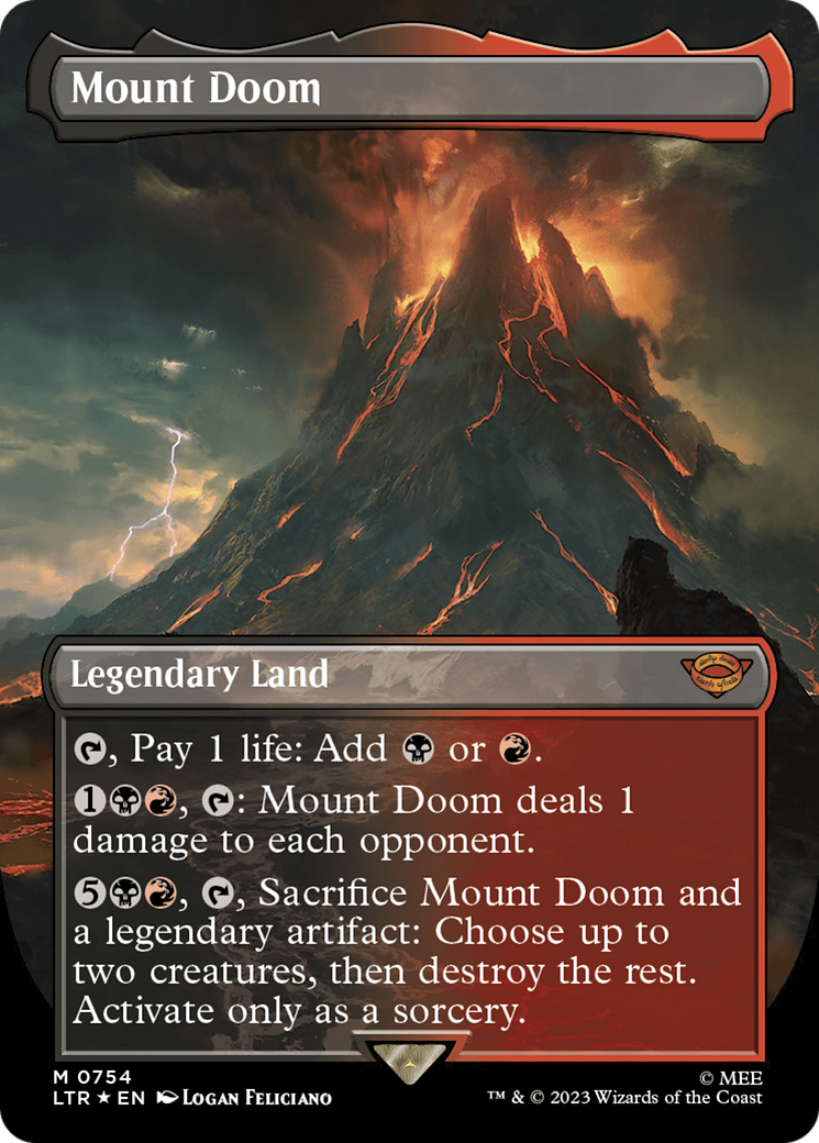 Mount Doom (Borderless) (Surge Foil) [The Lord of the Rings: Tales of Middle-Earth] - Magic: The Gathering - Card Brawlers | Quebec | Canada |