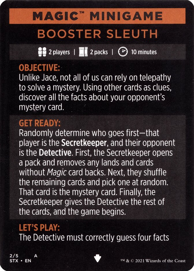 Booster Sleuth (Magic Minigame) [Strixhaven: School of Mages Minigame] - Magic: The Gathering - Card Brawlers | Quebec | Canada |