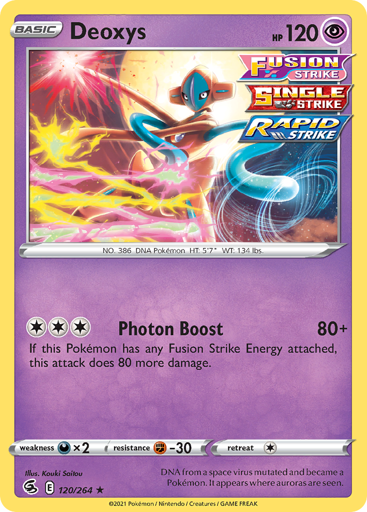 Deoxys (120/264) (Theme Deck Exclusive) [Sword & Shield: Fusion Strike] - Pokémon - Card Brawlers | Quebec | Canada |