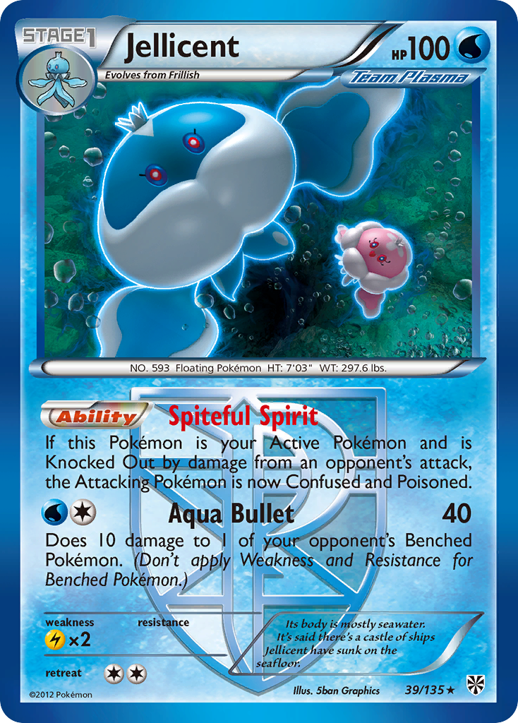 Jellicent (39/135) [Black & White: Plasma Storm] - Pokémon - Card Brawlers | Quebec | Canada |