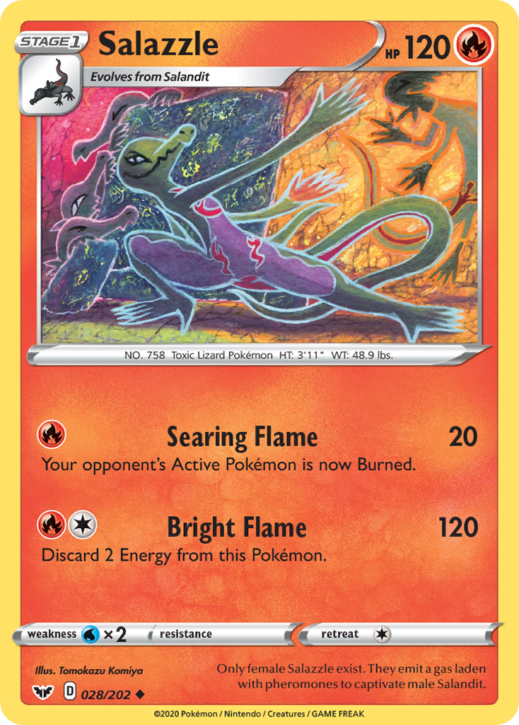 Salazzle (028/202) [Sword & Shield: Base Set] - Pokémon - Card Brawlers | Quebec | Canada |