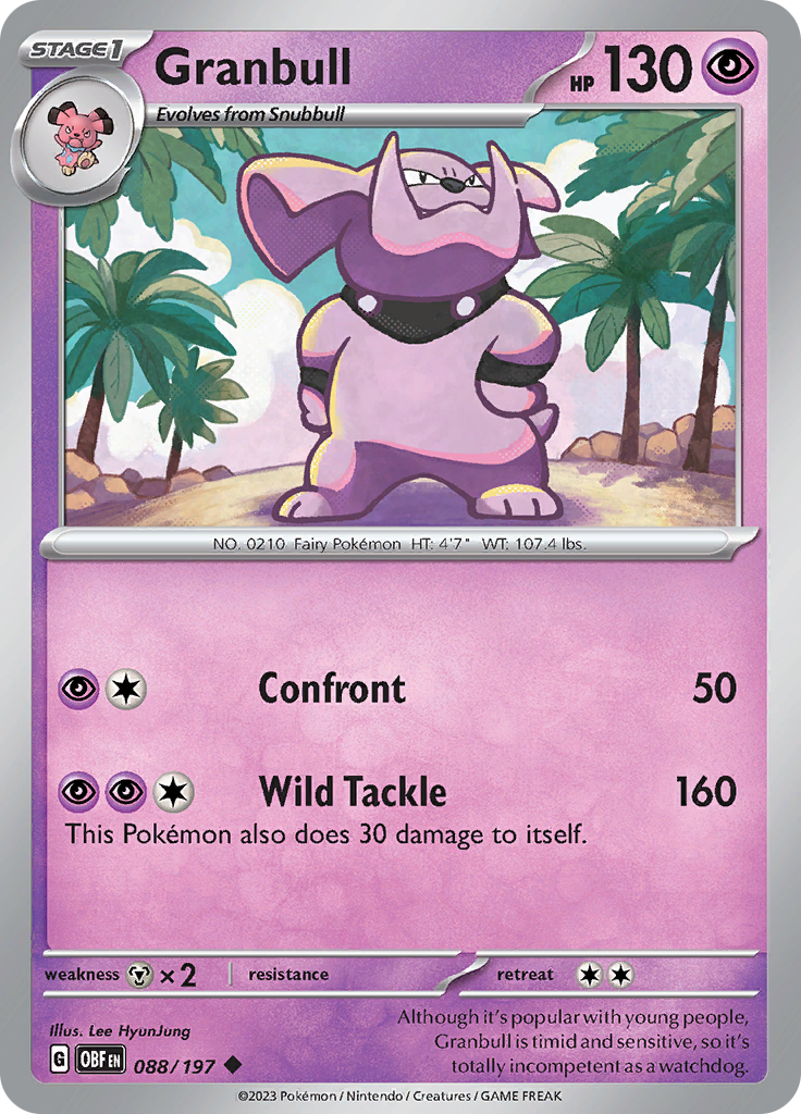 Granbull (088/197) [Scarlet & Violet: Obsidian Flames] - Pokémon - Card Brawlers | Quebec | Canada |