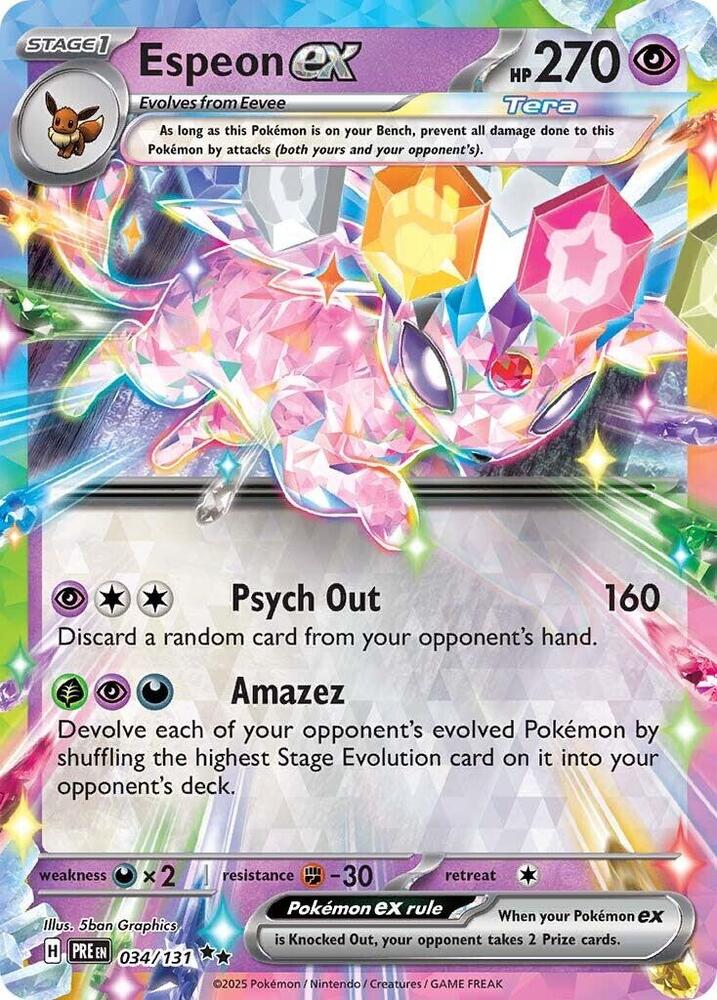 Espeon ex (034/131) [Scarlet & Violet: Prismatic Evolutions] - Pokémon - Card Brawlers | Quebec | Canada |