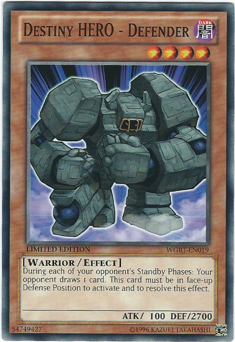 Destiny HERO - Defender [WGRT-EN019] Common - Yu-Gi-Oh! - Card Brawlers | Quebec | Canada |