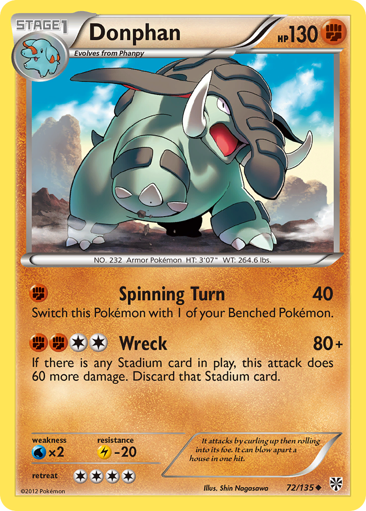 Donphan (72/135) [Black & White: Plasma Storm] - Pokémon - Card Brawlers | Quebec | Canada |