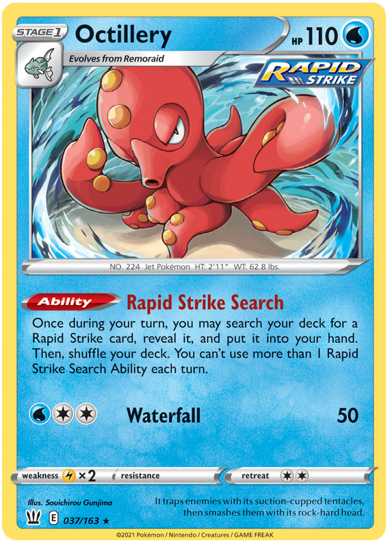 Octillery (037/163) (Theme Deck Exclusive) [Sword & Shield: Battle Styles] - Pokémon - Card Brawlers | Quebec | Canada |