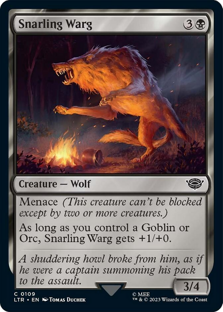 Snarling Warg [The Lord of the Rings: Tales of Middle-Earth] - Magic: The Gathering - Card Brawlers | Quebec | Canada |