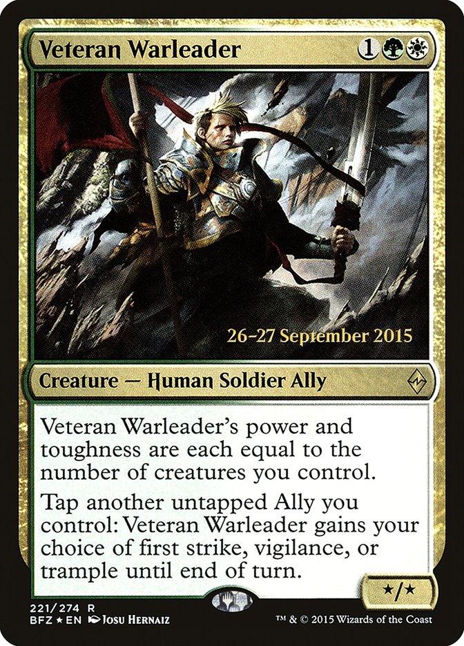 Veteran Warleader [Battle for Zendikar Prerelease Promos] - Magic: The Gathering - Card Brawlers | Quebec | Canada |