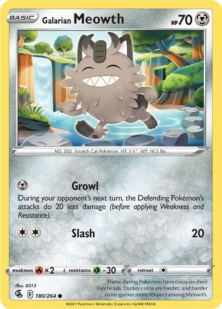 Galarian Meowth (180/264) [Sword & Shield: Fusion Strike] - Pokémon - Card Brawlers | Quebec | Canada |