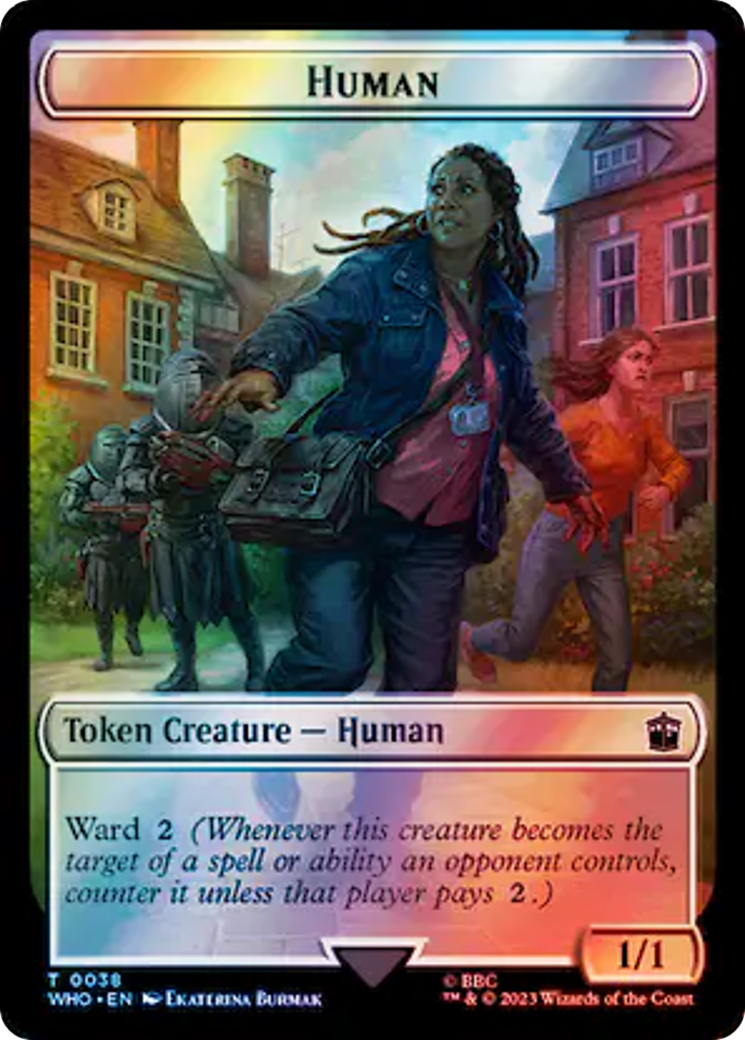 Human (0038) // Food (0058) Double-Sided Token (Surge Foil) [Doctor Who Tokens] - Magic: The Gathering - Card Brawlers | Quebec | Canada |