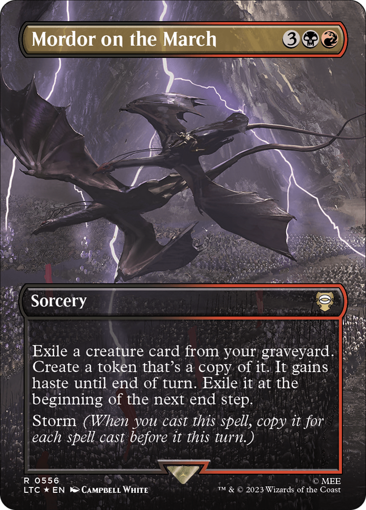 Mordor on the March (Borderless) (Surge Foil) [The Lord of the Rings: Tales of Middle-Earth Commander] - Magic: The Gathering - Card Brawlers | Quebec | Canada |
