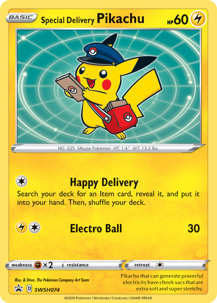 Special Delivery Pikachu (SWSH074) [Sword & Shield: Black Star Promos] - Pokémon - Card Brawlers | Quebec | Canada |