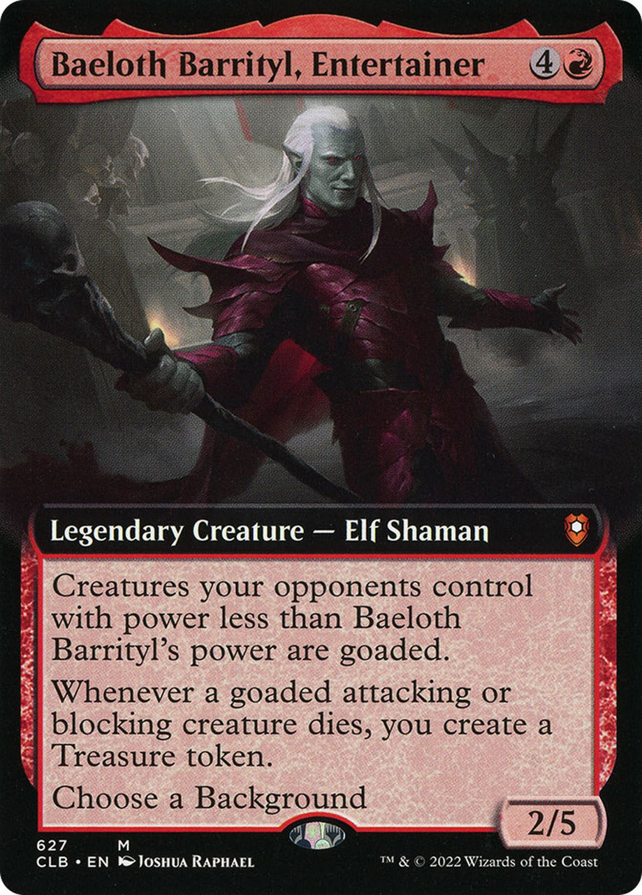 Baeloth Barrityl, Entertainer (Extended Art) [Commander Legends: Battle for Baldur's Gate] - Magic: The Gathering - Card Brawlers | Quebec | Canada |