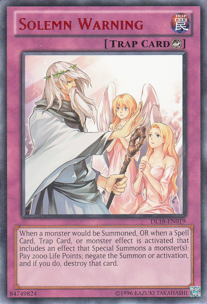 Solemn Warning (Red) [DL18-EN019] Rare - Yu-Gi-Oh! - Card Brawlers | Quebec | Canada |
