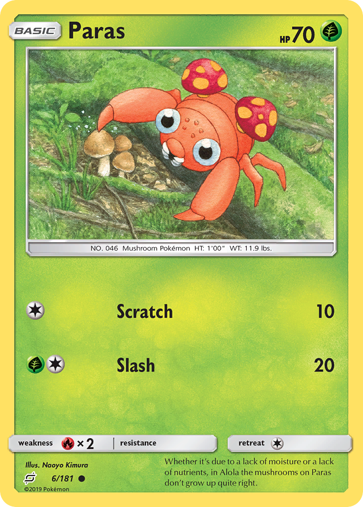 Paras (6/181) [Sun & Moon: Team Up] - Pokémon - Card Brawlers | Quebec | Canada |