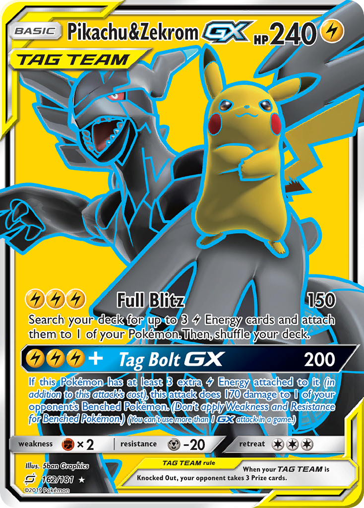 Pikachu & Zekrom GX (162/181) [Sun & Moon: Team Up] - Pokémon - Card Brawlers | Quebec | Canada |
