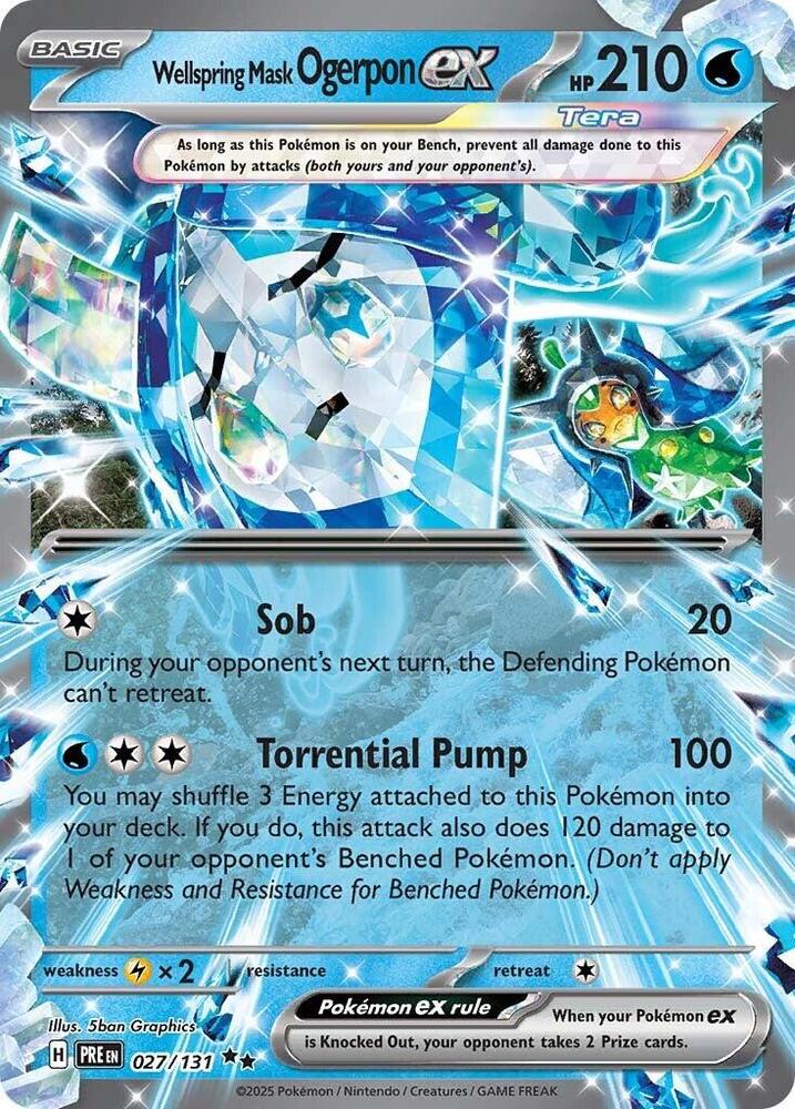 Wellspring Mask Ogerpon ex (027/131) [Scarlet & Violet: Prismatic Evolutions] - Pokémon - Card Brawlers | Quebec | Canada |