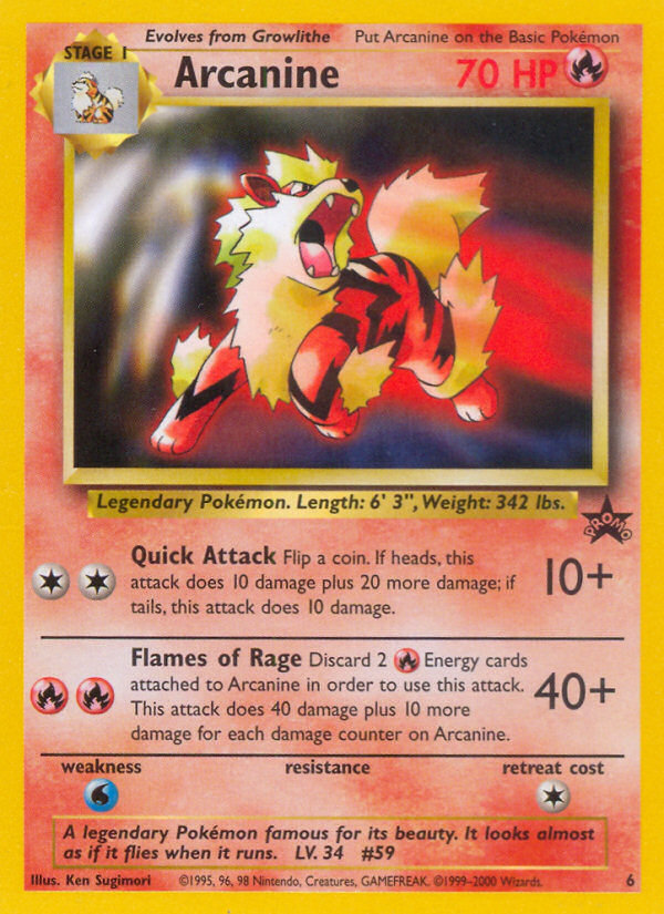 Arcanine (6) [Wizards of the Coast: Black Star Promos] - Pokémon - Card Brawlers | Quebec | Canada |
