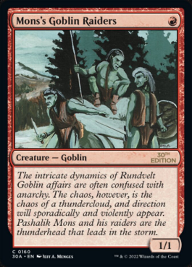 Mons's Goblin Raiders [30th Anniversary Edition] - Magic: The Gathering - Card Brawlers | Quebec | Canada |