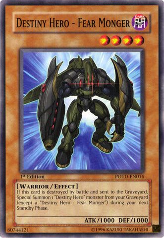 Destiny Hero - Fear Monger [POTD-EN016] Common - Yu-Gi-Oh! - Card Brawlers | Quebec | Canada |