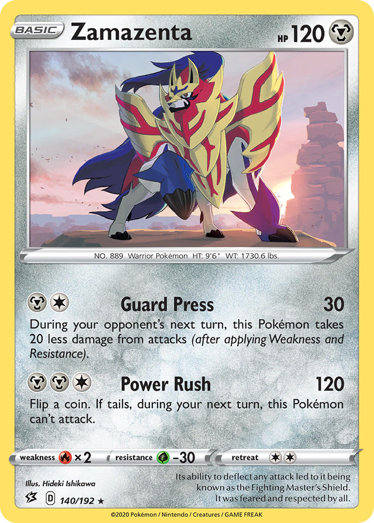 Zamazenta (140/192) (Cracked Ice Holo) (Theme Deck Exclusive) [Sword & Shield: Rebel Clash] - Pokémon - Card Brawlers | Quebec | Canada |
