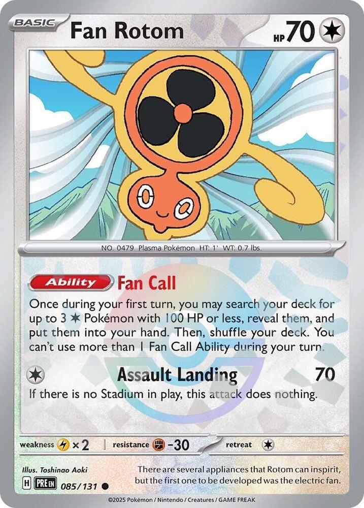 Fan Rotom (085/131) (Poke Ball Pattern) [Scarlet & Violet: Prismatic Evolutions] - Pokémon - Card Brawlers | Quebec | Canada |