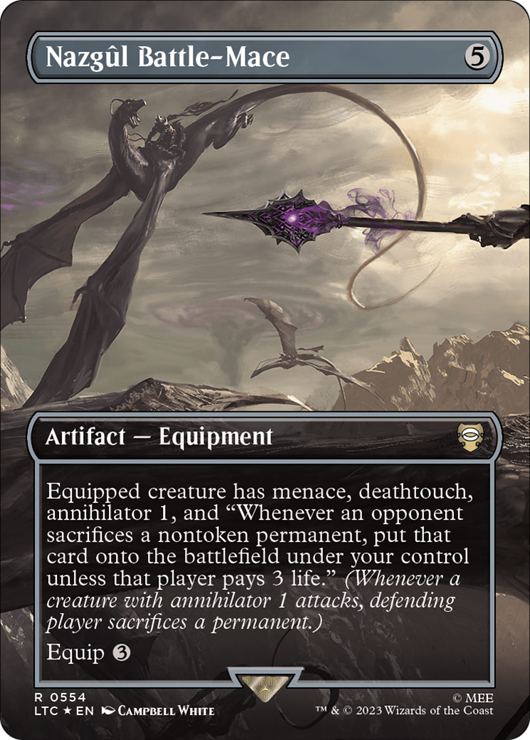 Nazgul Battle-Mace (Borderless) (Surge Foil) [The Lord of the Rings: Tales of Middle-Earth Commander] - Magic: The Gathering - Card Brawlers | Quebec | Canada |