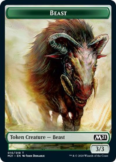 Human // Beast Double-Sided Token [Challenger Decks 2021 Tokens] - Magic: The Gathering - Card Brawlers | Quebec | Canada |