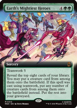 Earth's Mightiest Heroes (Extended Art) (MSH-413) - Marvel Super Heroes - Card Brawlers