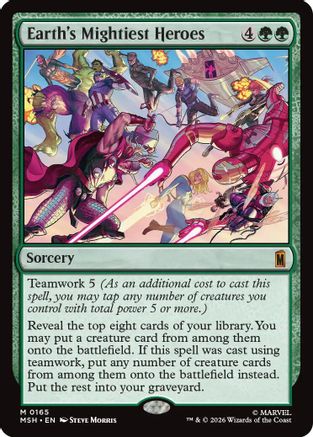 Earth's Mightiest Heroes (MSH-165) - Marvel Super Heroes Foil - Card Brawlers