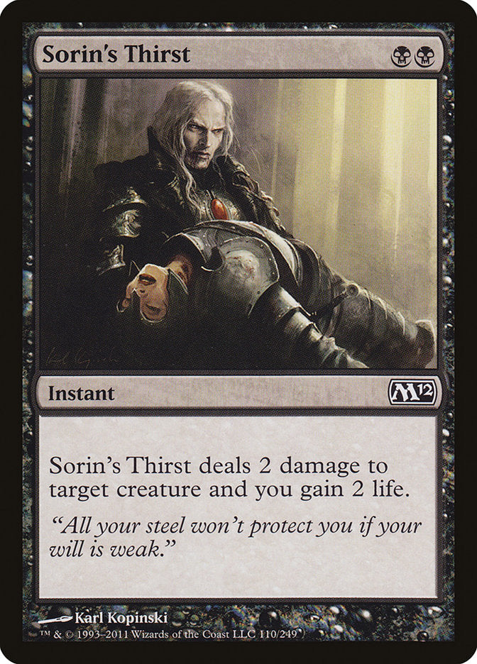 Sorin's Thirst [Magic 2012] - Magic: The Gathering - Card Brawlers | Quebec | Canada |