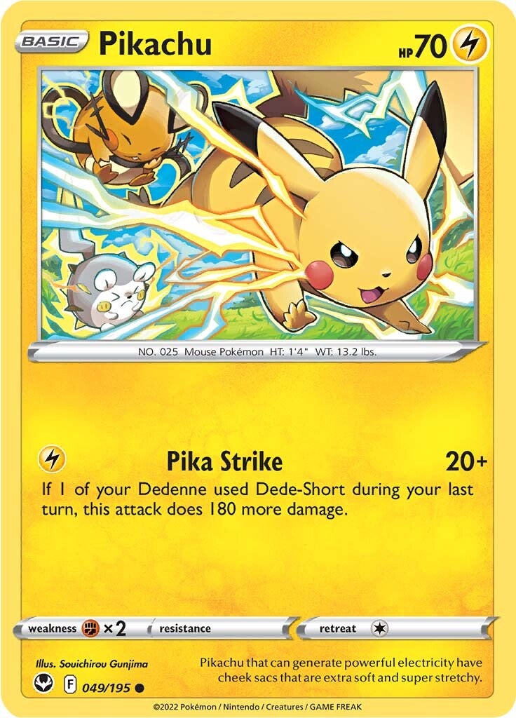 Pikachu (049/195) [Sword & Shield: Silver Tempest] - Pokémon - Card Brawlers | Quebec | Canada |