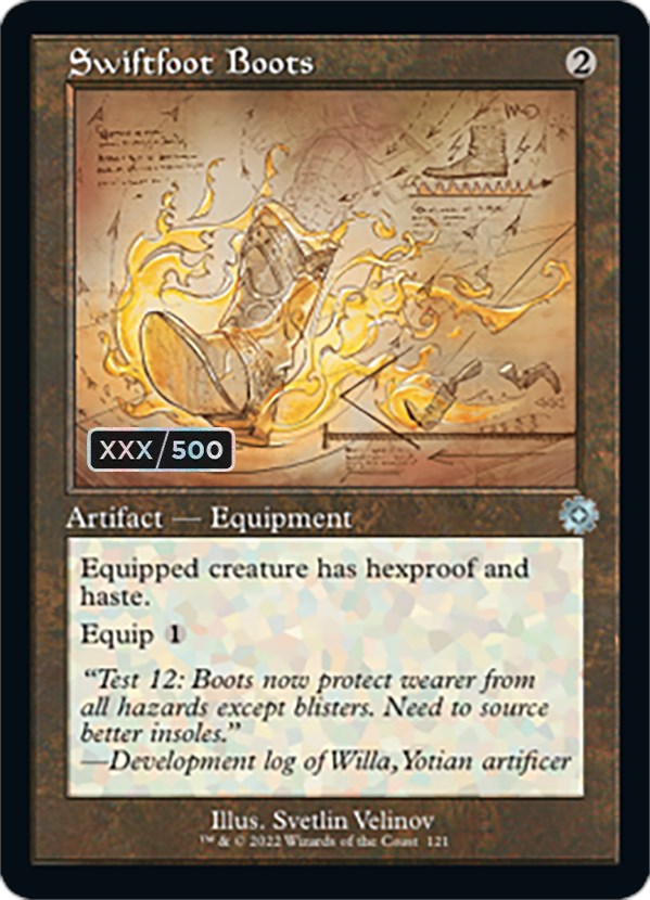 Swiftfoot Boots (Retro Schematic) (Serialized) [The Brothers' War Retro Artifacts] - Magic: The Gathering - Card Brawlers | Quebec | Canada |