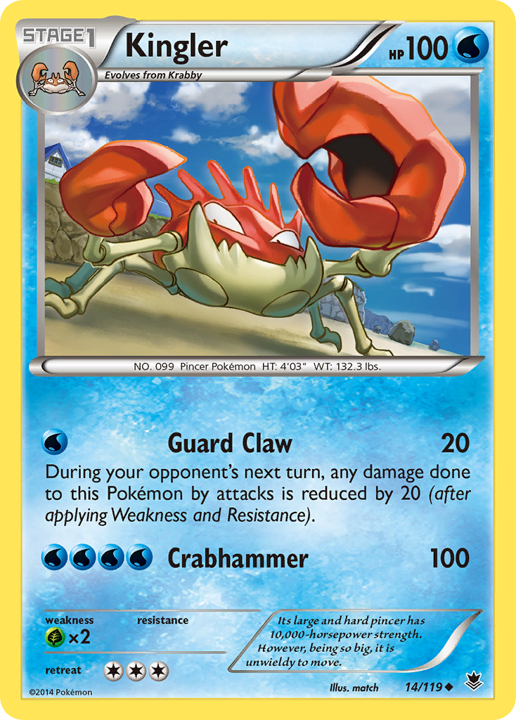 Kingler (14/119) [XY: Phantom Forces] - Pokémon - Card Brawlers | Quebec | Canada |