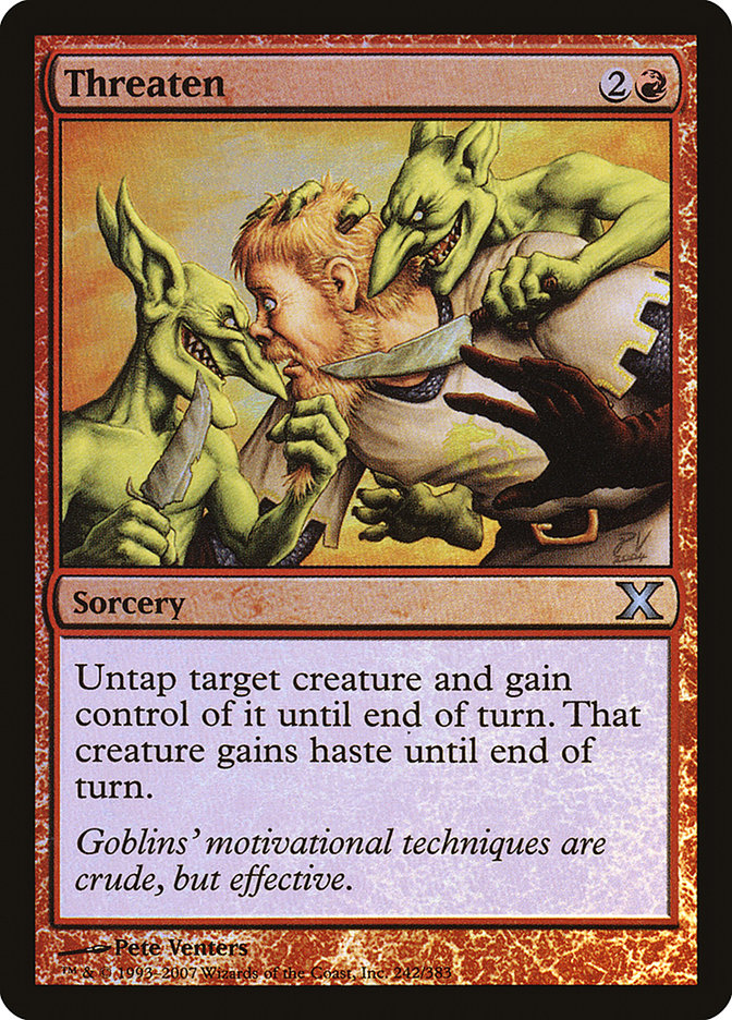 Threaten (Premium Foil) [Tenth Edition] - Magic: The Gathering - Card Brawlers | Quebec | Canada |