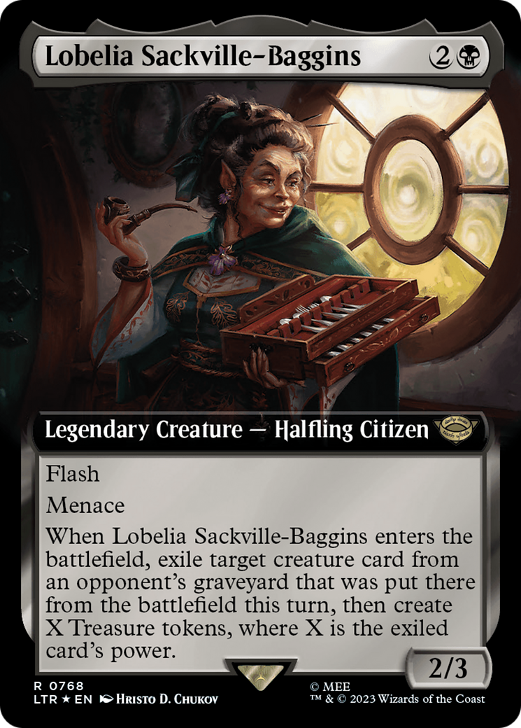 Lobelia Sackville-Baggins (Extended Art) (Surge Foil) [The Lord of the Rings: Tales of Middle-Earth] - Magic: The Gathering - Card Brawlers | Quebec | Canada |