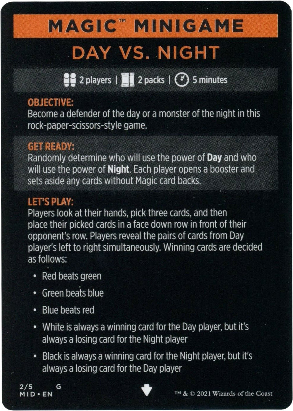 Day Vs. Night (Magic Minigame) [Innistrad: Midnight Hunt Minigame] - Magic: The Gathering - Card Brawlers | Quebec | Canada |