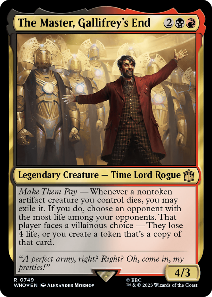 The Master, Gallifrey's End (Surge Foil) [Doctor Who] - Magic: The Gathering - Card Brawlers | Quebec | Canada |