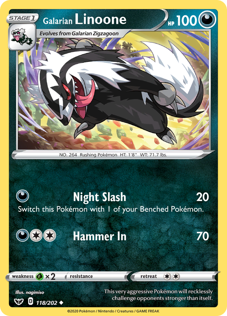 Galarian Linoone (118/202) [Sword & Shield: Base Set] - Pokémon - Card Brawlers | Quebec | Canada |