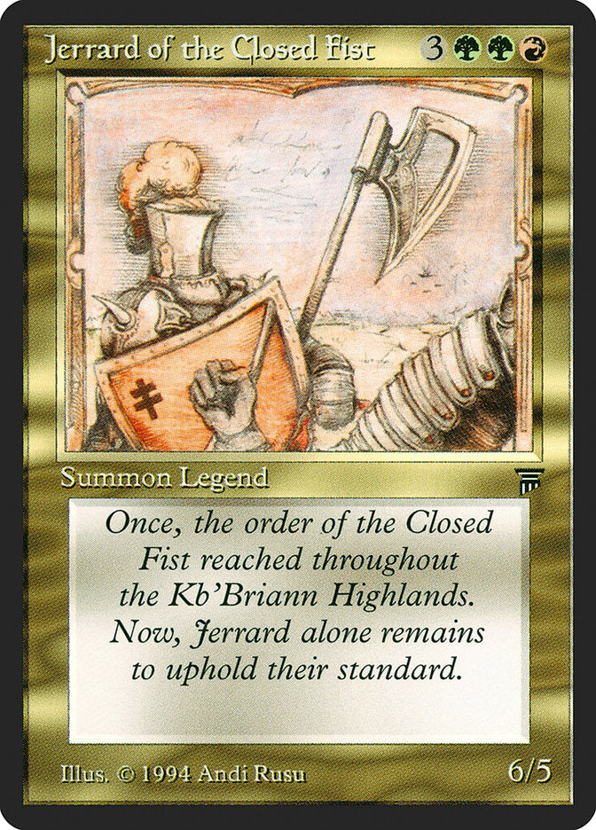 Jerrard of the Closed Fist [Legends] - Magic: The Gathering - Card Brawlers | Quebec | Canada |