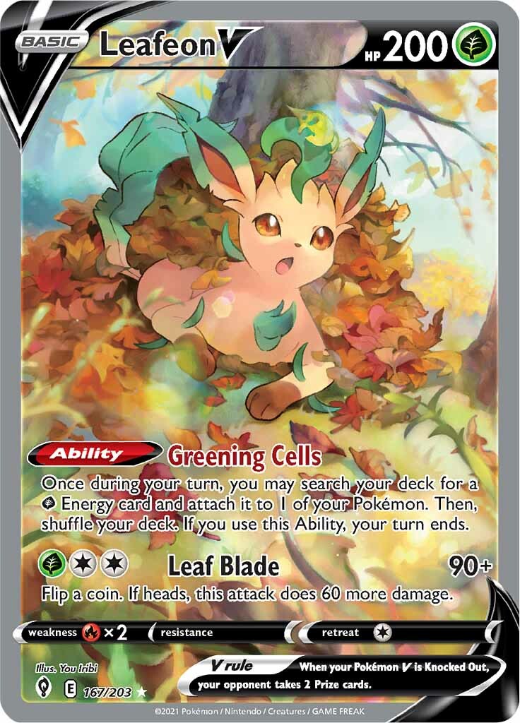 Leafeon V (167/203) [Sword & Shield: Evolving Skies] - Pokémon - Card Brawlers | Quebec | Canada |