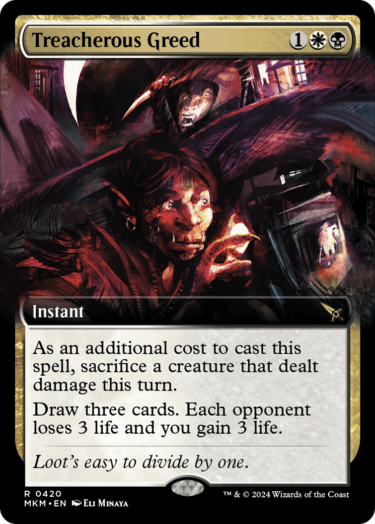 Treacherous Greed (Extended Art) [Murders at Karlov Manor] - Magic: The Gathering - Card Brawlers | Quebec | Canada |