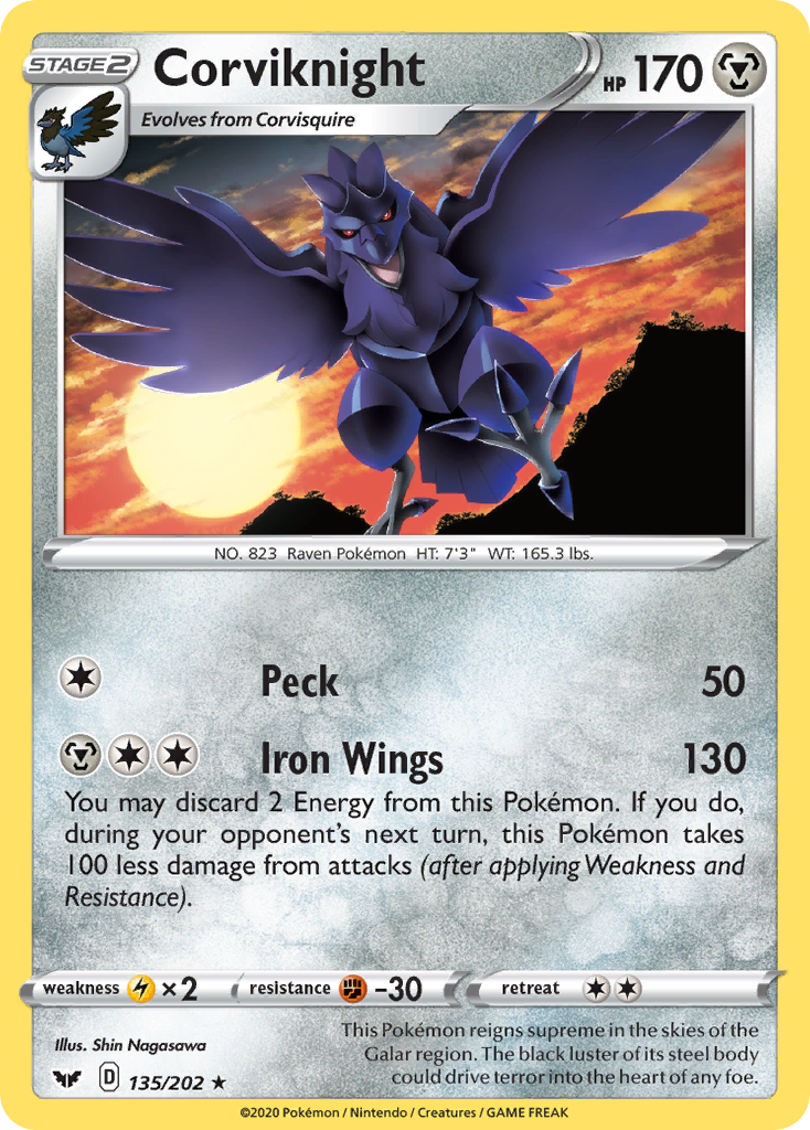 Corviknight (135/202) [Sword & Shield: Base Set] - Pokémon - Card Brawlers | Quebec | Canada |