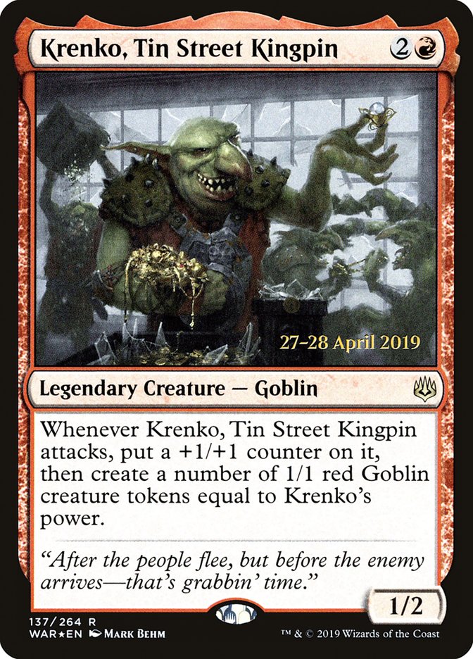 Krenko, Tin Street Kingpin [War of the Spark Prerelease Promos] - Magic: The Gathering - Card Brawlers | Quebec | Canada |