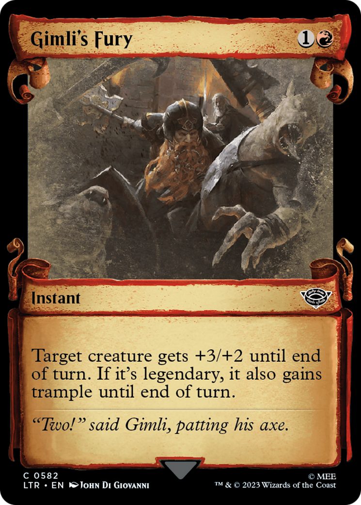 Gimli's Fury [The Lord of the Rings: Tales of Middle-Earth Showcase Scrolls] - Magic: The Gathering - Card Brawlers | Quebec | Canada |