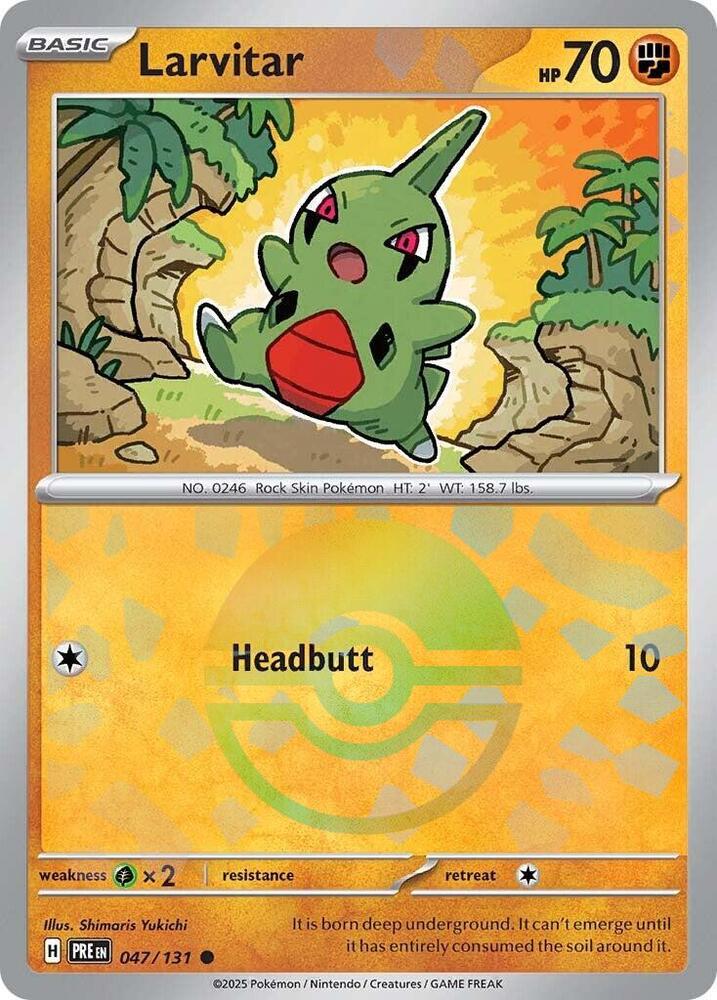 Larvitar (047/131) (Poke Ball Pattern) [Scarlet & Violet: Prismatic Evolutions] - Pokémon - Card Brawlers | Quebec | Canada |