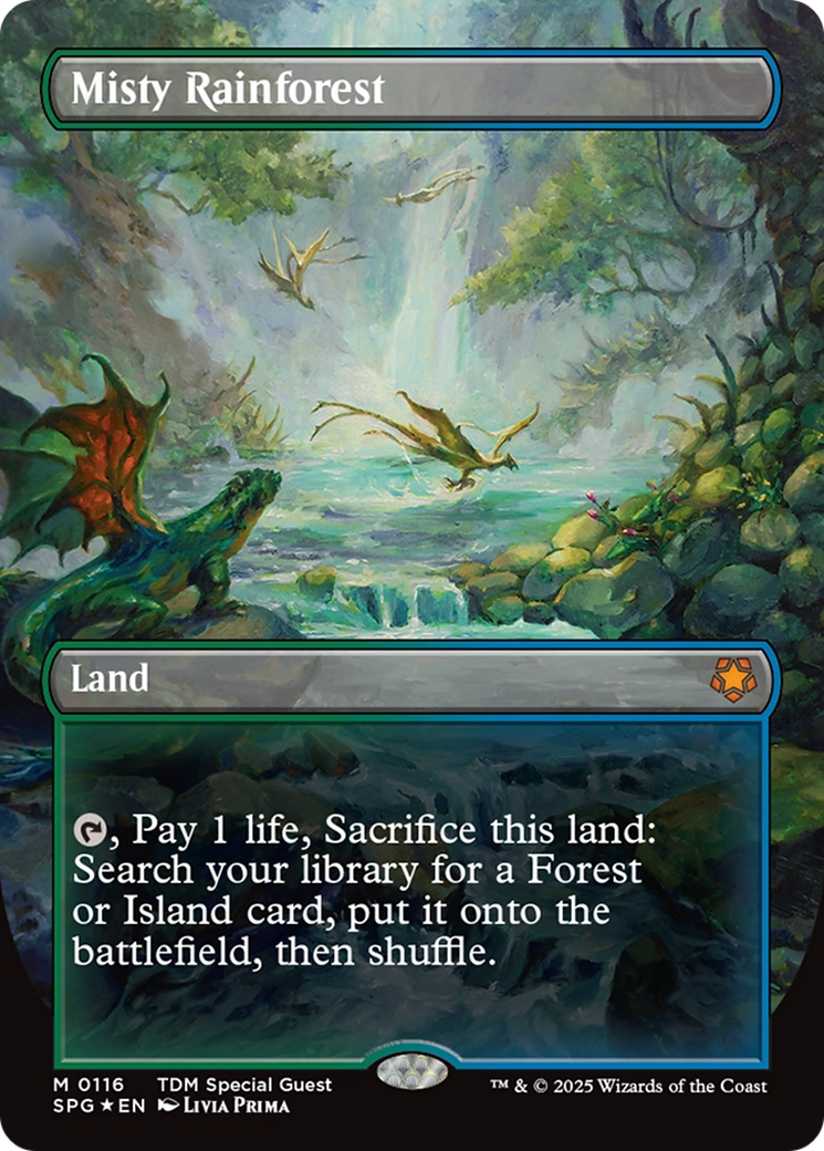 Misty Rainforest (Borderless) (Dragonscale Foil) [Tarkir: Dragonstorm Special Guests] - Magic: The Gathering - Card Brawlers | Quebec | Canada |